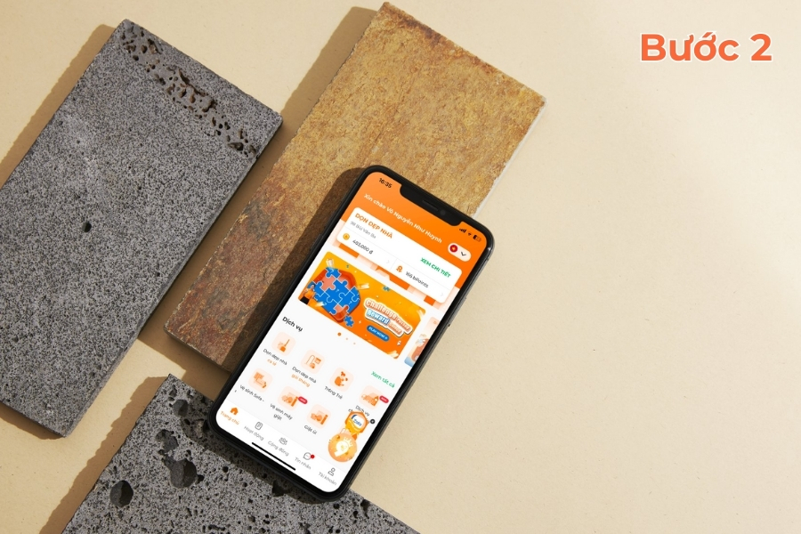 Chọn biểu tượng dọn dẹp nhà ca lẻ hoặc ca tháng.
