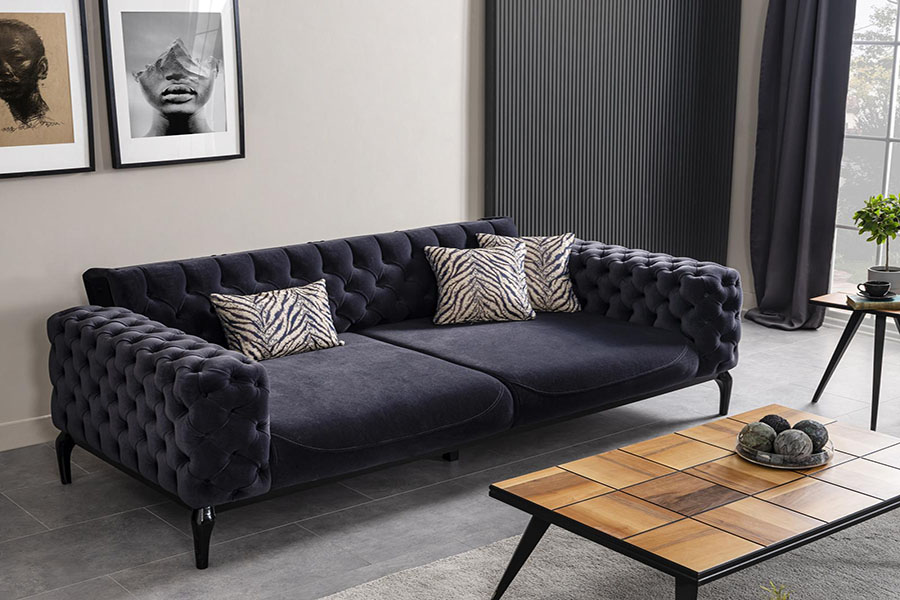Sofa văng bed vải nhung sang trọng.