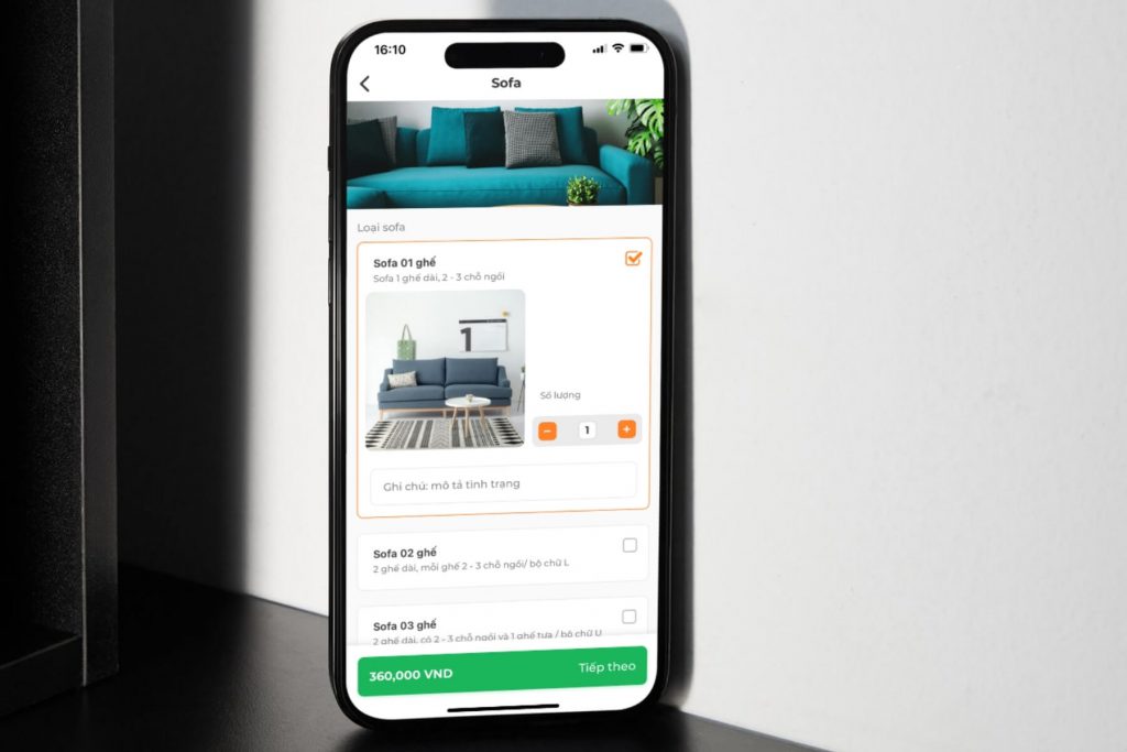 Giá giặt sofa luôn hiển thị minh bạch.