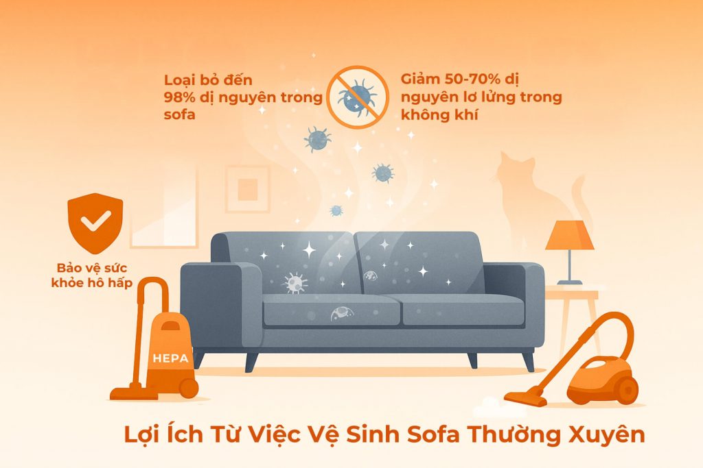 Vệ sinh sofa định kỳ đem lại nhiều lợi ích sức khỏe không ngờ.